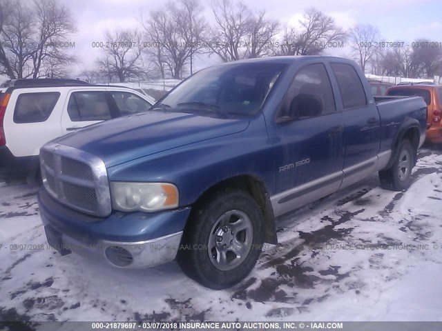 3D7HA18N02G182633 - 2002 DODGE RAM 1500 BLUE photo 2