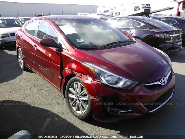 5NPDH4AE3GH778317 - 2016 HYUNDAI ELANTRA SE/SPORT/LIMITED BURGUNDY photo 1