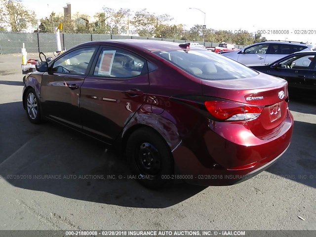 5NPDH4AE3GH778317 - 2016 HYUNDAI ELANTRA SE/SPORT/LIMITED BURGUNDY photo 3