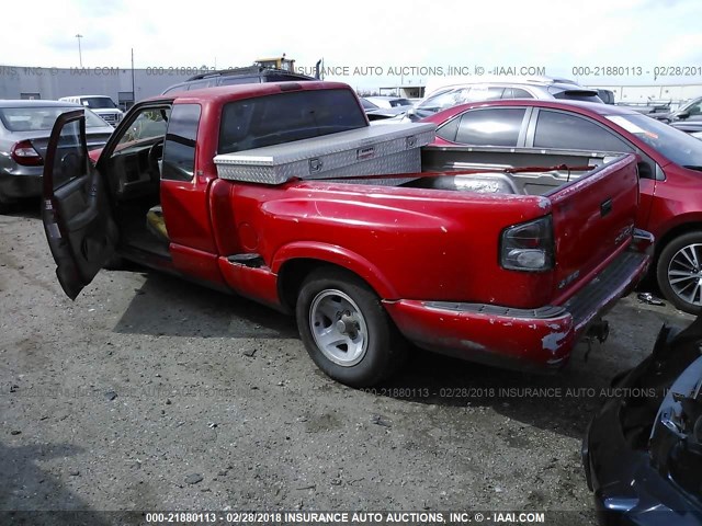 1GCCS19X9V8103911 - 1997 CHEVROLET S TRUCK S10 RED photo 3