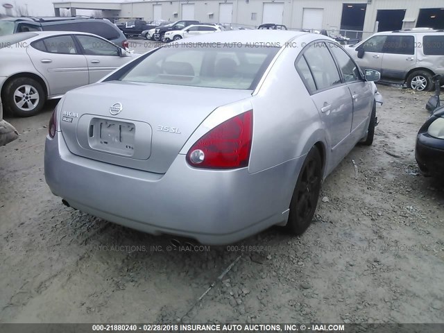 1N4BA41E26C837840 - 2006 NISSAN MAXIMA SE/SL SILVER photo 4