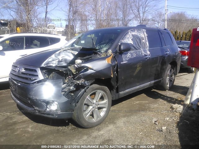 5TDDK3EH7CS135120 - 2012 TOYOTA HIGHLANDER LIMITED GRAY photo 2