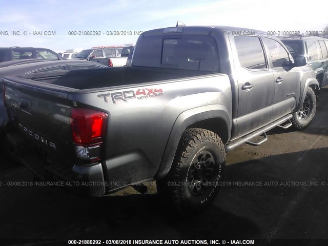 3TMCZ5AN2HM087886 - 2017 TOYOTA TACOMA DBL CAB/SR/TRDSPT/OR/PRO ნაცრისფერი ფოტო 4