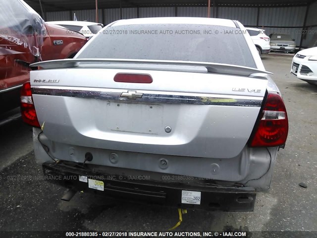 1G1ZT54895F166834 - 2005 CHEVROLET MALIBU LS ვერცხლისფერი ფოტო 6