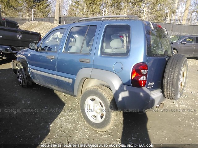 1J4GL48KX5W693984 - 2005 JEEP LIBERTY SPORT BLUE photo 3