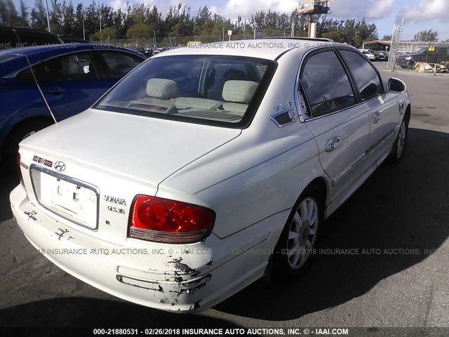 KMHWF35H63A756869 - 2003 HYUNDAI SONATA GLS/LX WHITE photo 4