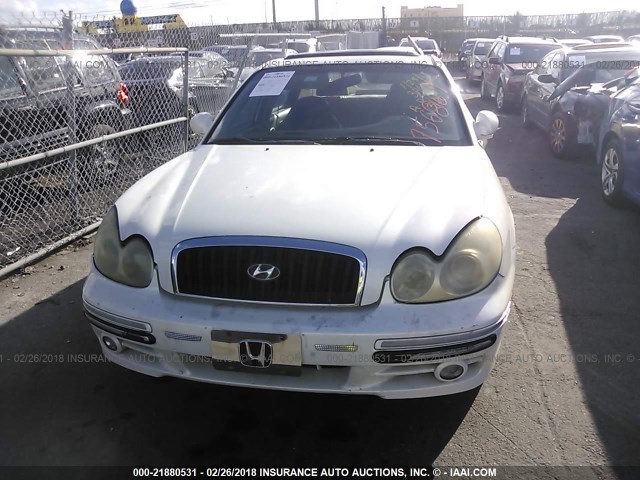 KMHWF35H63A756869 - 2003 HYUNDAI SONATA GLS/LX WHITE photo 6