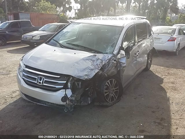 5FNRL5H64DB037547 - 2013 HONDA ODYSSEY EXL SILVER photo 2