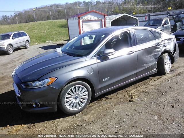 3FA6P0PU1ER326241 - 2014 FORD FUSION SE PHEV GRAY photo 2