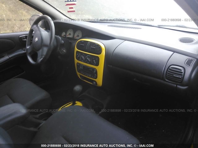 1B3ES56C53D118316 - 2003 DODGE NEON SXT YELLOW photo 5