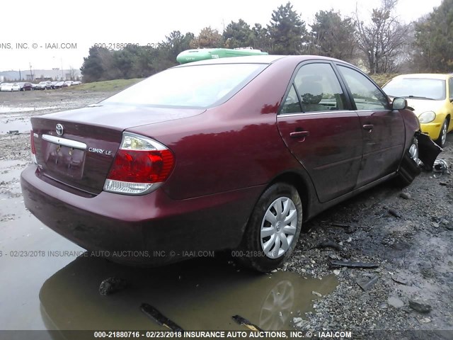 4T1BE32K66U129089 - 2006 TOYOTA CAMRY LE/XLE/SE Қызыл фото 4