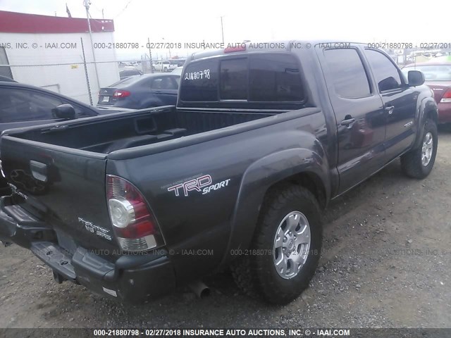3TMJU4GN1AM093918 - 2010 TOYOTA TACOMA DOUBLE CAB PRERUNNER GRAY photo 4