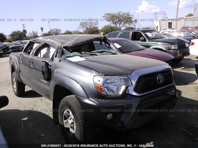 3TMLU4EN4EM156978 - 2014 TOYOTA TACOMA DOUBLE CAB GRAY photo 1