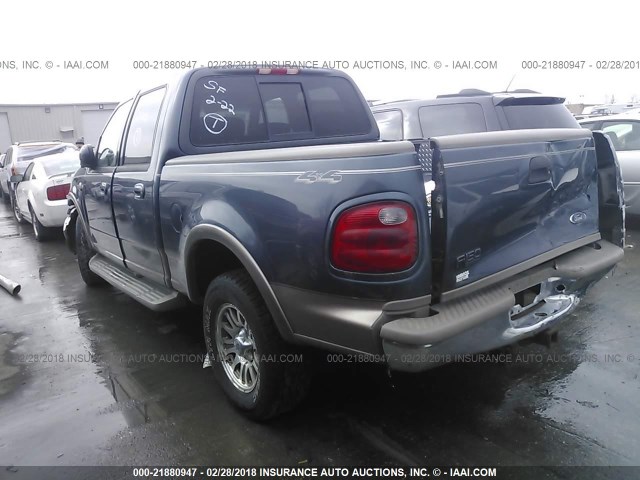 1FTRW08L22KA54668 - 2002 FORD F150 SUPERCREW GRAY photo 3