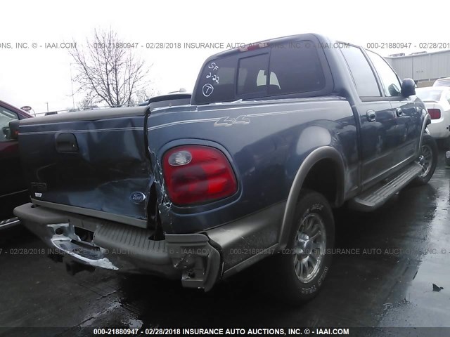 1FTRW08L22KA54668 - 2002 FORD F150 SUPERCREW GRAY photo 4