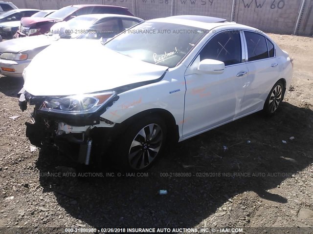 JHMCR6F57HC017833 - 2017 HONDA ACCORD HYBRID/EXL WHITE photo 2