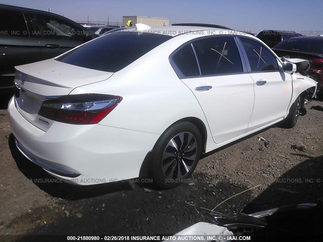 JHMCR6F57HC017833 - 2017 HONDA ACCORD HYBRID/EXL WHITE photo 4