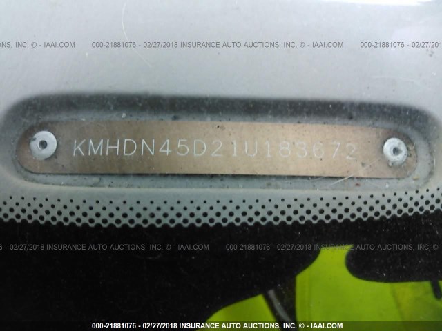 KMHDN45D21U183672 - 2001 HYUNDAI ELANTRA GLS/GT MAROON photo 9