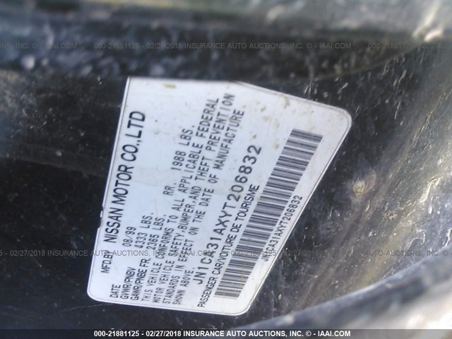 JN1CA31AXYT206832 - 2000 NISSAN MAXIMA GLE/GXE/SE GREEN photo 9