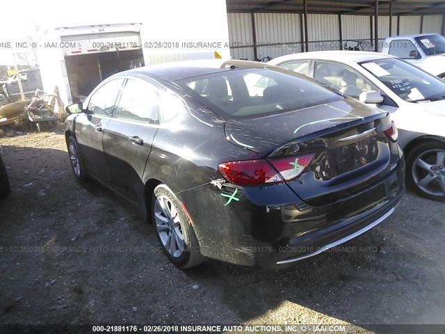 1C3CCCAB2FN555716 - 2015 CHRYSLER 200 LIMITED BLACK photo 3