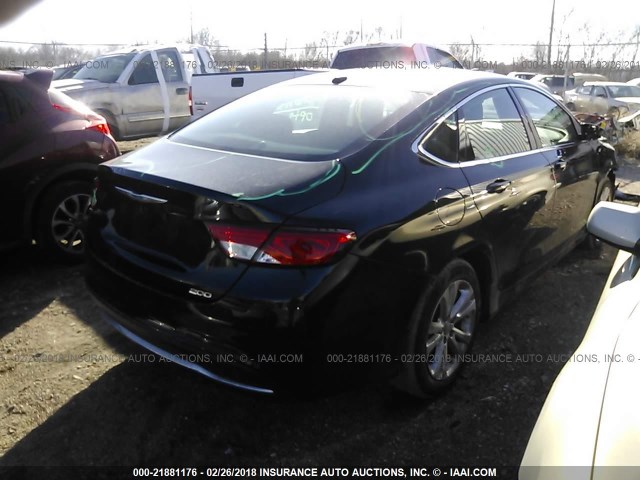 1C3CCCAB2FN555716 - 2015 CHRYSLER 200 LIMITED BLACK photo 4