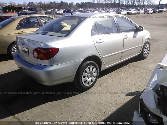 JTDBR32E030020441 - 2003 TOYOTA COROLLA CE/LE SILVER photo 4