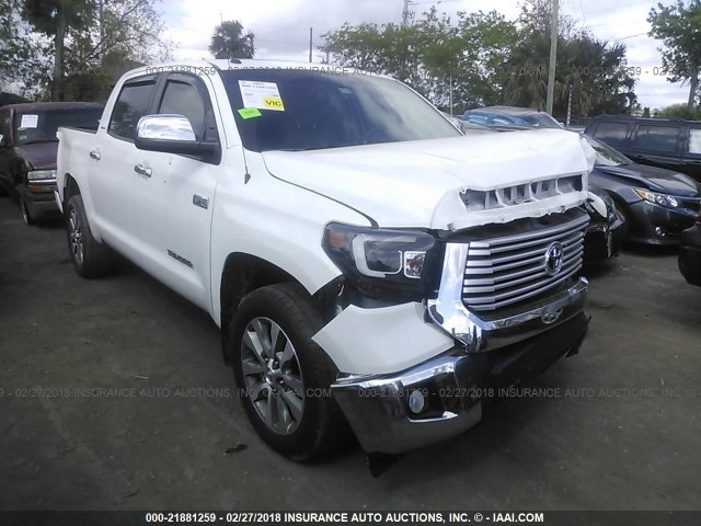 5TFFW5F11HX215217 - 2017 TOYOTA TUNDRA CREWMAX LIMITED WHITE photo 1