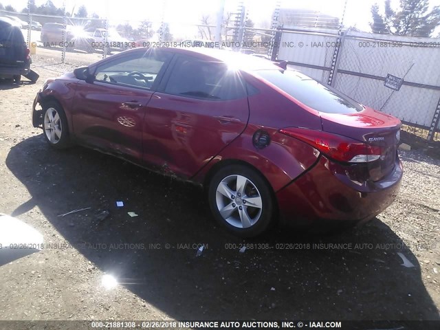 KMHDH4AE6CU383785 - 2012 HYUNDAI ELANTRA GLS/LIMITED RED photo 3