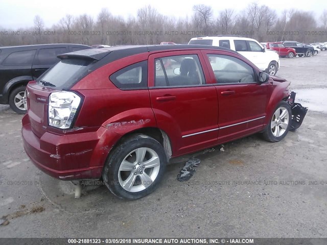 1B3CB4HA5AD552231 - 2010 DODGE CALIBER SXT RED photo 4