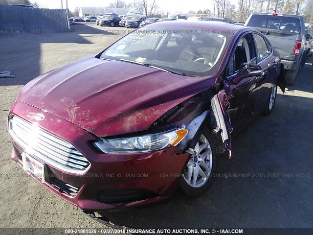 3FA6P0H75FR251442 - 2015 FORD FUSION SE MAROON photo 2