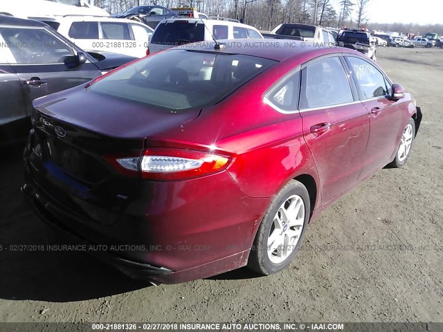 3FA6P0H75FR251442 - 2015 FORD FUSION SE MAROON photo 4