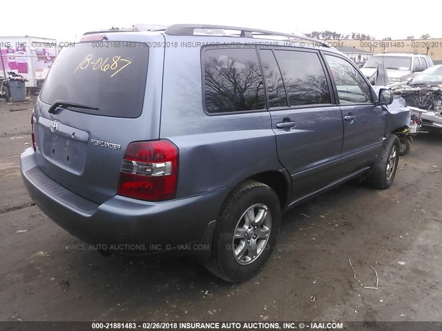 JTEHP21A160183494 - 2006 TOYOTA HIGHLANDER LIMITED BLUE photo 4