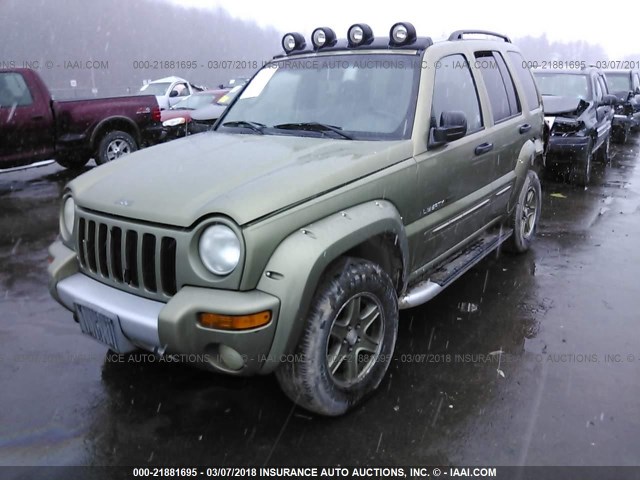 1J4GK38K32W333366 - 2002 JEEP LIBERTY RENEGADE GREEN photo 2