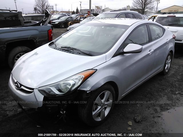 5NPDH4AE6DH374200 - 2013 HYUNDAI ELANTRA GLS/LIMITED SILVER photo 2