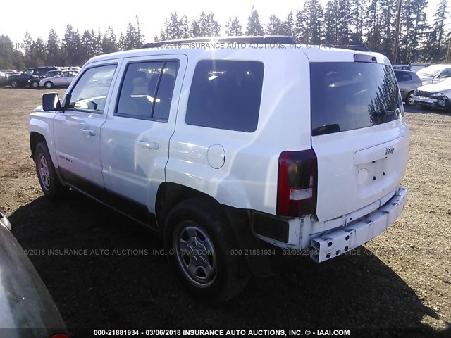 1C4NJPBA6DD187017 - 2013 JEEP PATRIOT SPORT WHITE photo 3