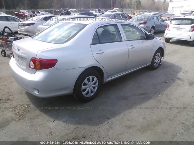 2T1BU40E29C173716 - 2009 TOYOTA COROLLA S/LE/XLE SILVER photo 4