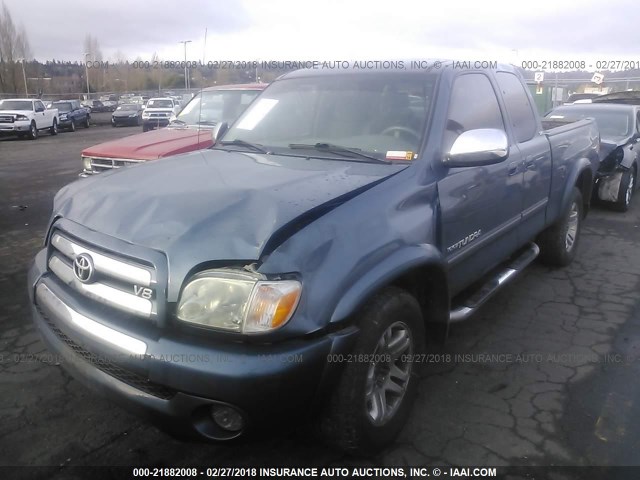5TBBT44135S457294 - 2005 TOYOTA TUNDRA ACCESS CAB SR5 BLUE photo 2
