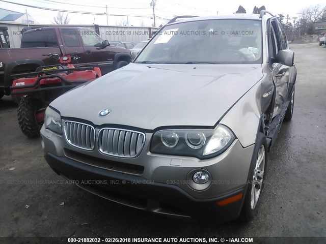 WBXPC93427WF14583 - 2007 BMW X3 3.0SI Champagne photo 2