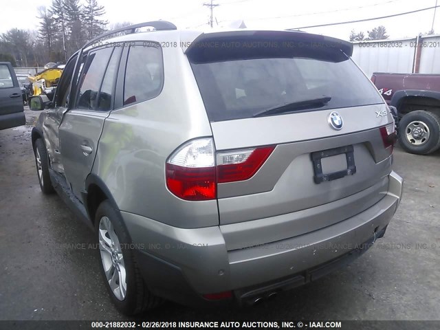 WBXPC93427WF14583 - 2007 BMW X3 3.0SI Champagne photo 3