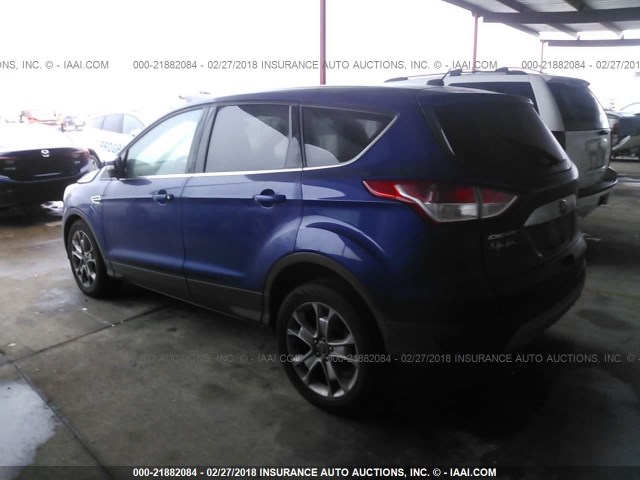 1FMCU0HX3DUD37484 - 2013 FORD ESCAPE SEL BLUE photo 3