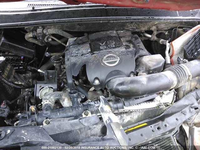 1N6AA07D18N307344 - 2008 NISSAN TITAN XE/SE/LE RED photo 10