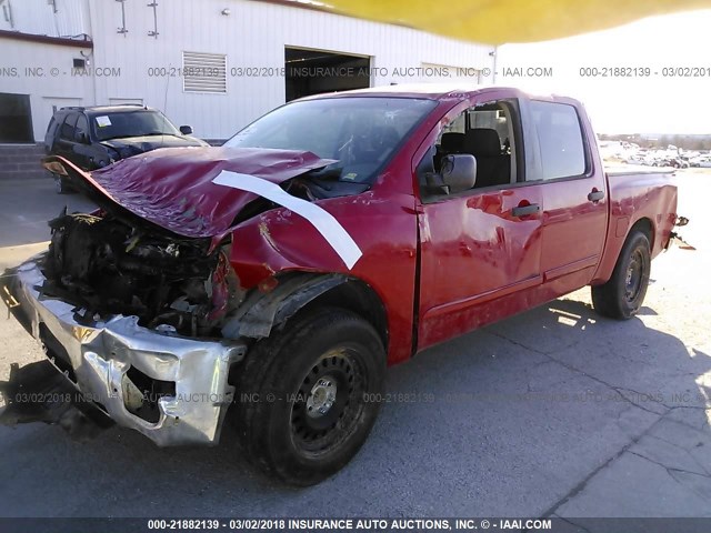 1N6AA07D18N307344 - 2008 NISSAN TITAN XE/SE/LE RED photo 2