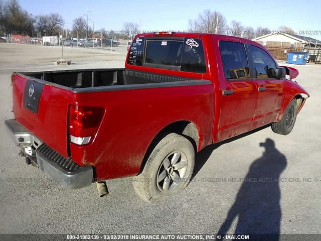 1N6AA07D18N307344 - 2008 NISSAN TITAN XE/SE/LE RED photo 4