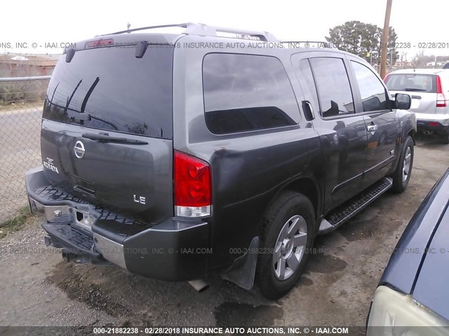 5N1AA08A55N733519 - 2005 NISSAN ARMADA SE/LE GRAY photo 4