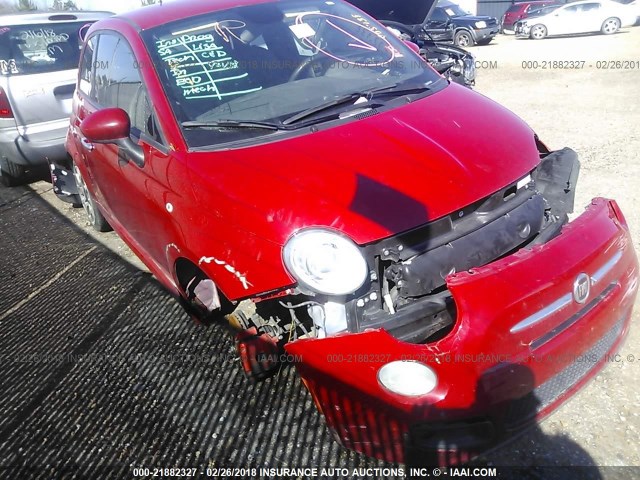 3C3CFFBR8ET292134 - 2014 FIAT 500 SPORT RED photo 1