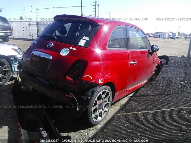 3C3CFFBR8ET292134 - 2014 FIAT 500 SPORT RED photo 4