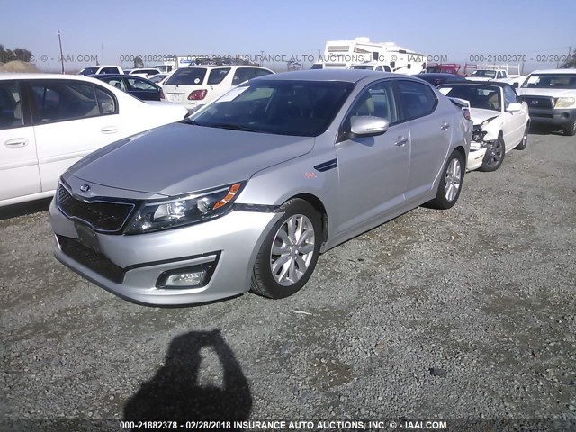 5XXGN4A70EG301599 - 2014 KIA OPTIMA EX SILVER photo 2