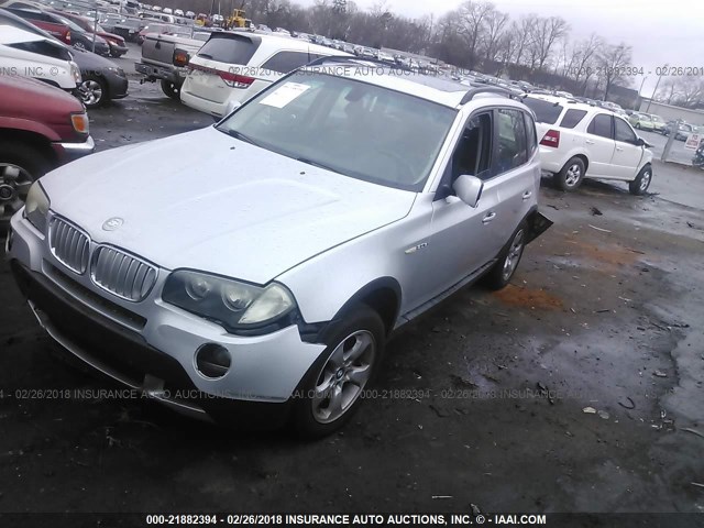 WBXPC93497WJ01816 - 2007 BMW X3 3.0SI SILVER photo 2