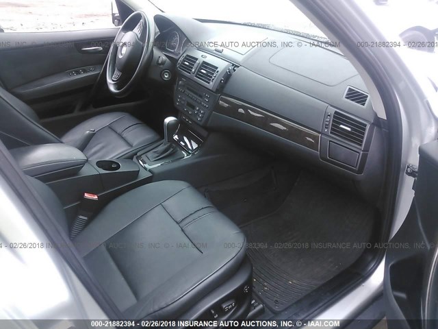 WBXPC93497WJ01816 - 2007 BMW X3 3.0SI SILVER photo 5