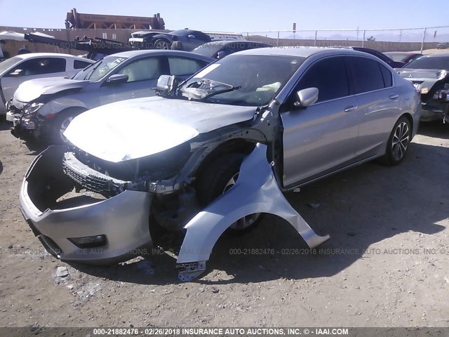 1HGCR2F52FA182855 - 2015 HONDA ACCORD SPORT Күміс фото 2